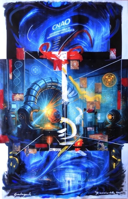 Per i 25 anni del CNAO di Pavia, il M#176; Francesco Guadagnuolo ha dedicato un#8217;opera d#8217;arte