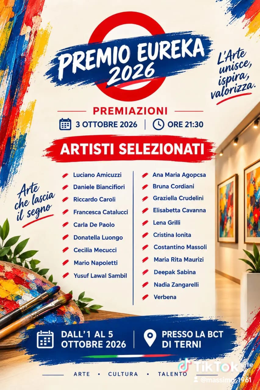 19#170; EDIZIONE DEL PREMIO EUREKA: L#8217;ARTE TORNA A TERNI